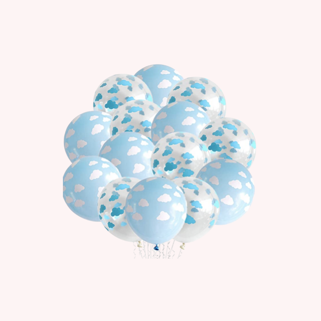 Cloud Balloons in How to Throw A Puppy Pajama Party: Barkday Party DIY for Dog Birthday Parties Including Dog Waffle Recipe, Shopping Guide, and Ideas