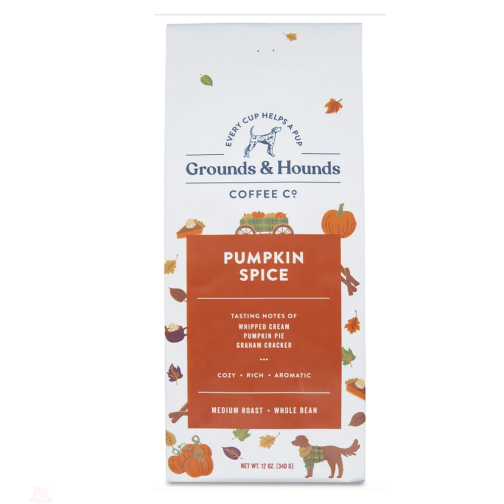 Grounds &amp; Hounds Pumpkin Spice Coffee On Sale in The Dapple's Best Labor Day Weekend Sales, Deals, and Promo Codes for Dog Owners, Dog Lovers, and Dogs