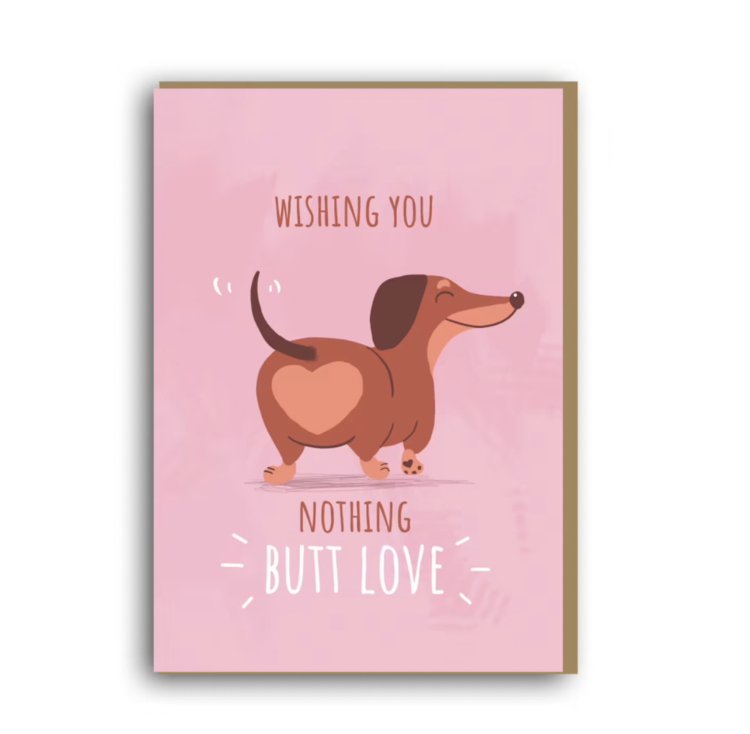 Dachshund Butt Valentine in 34 Cutest Dog Valentine's Day  Cards for Dog Lovers and Dog Moms