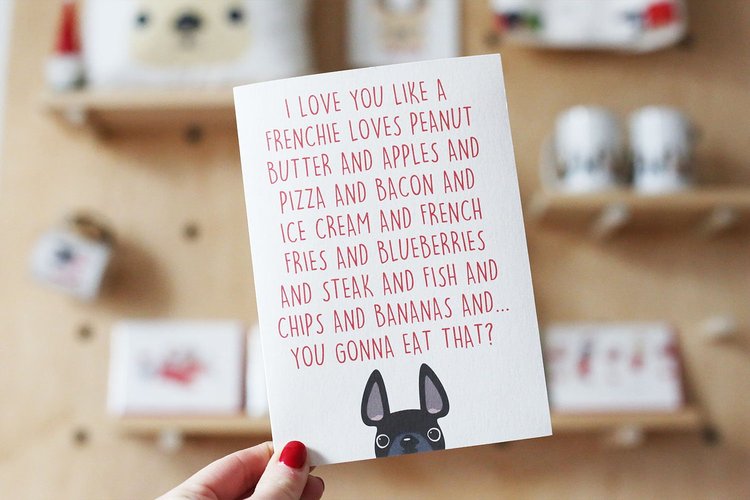 Frenchie Valentine in 34 Cutest Dog Valentine's Day  Cards for Dog Lovers and Dog Moms
