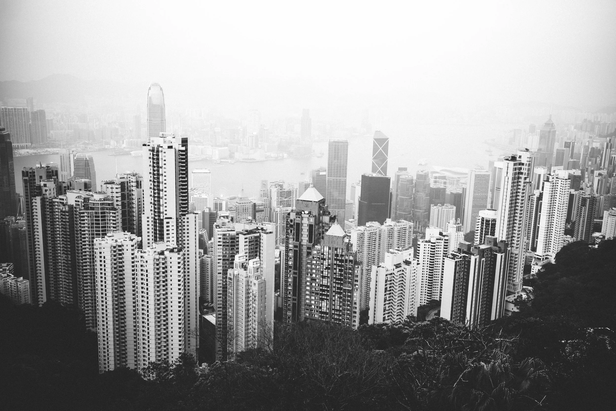 The view from Victoria Peak looking down onto Hong Kong and Victoria harbour - an incredible site
