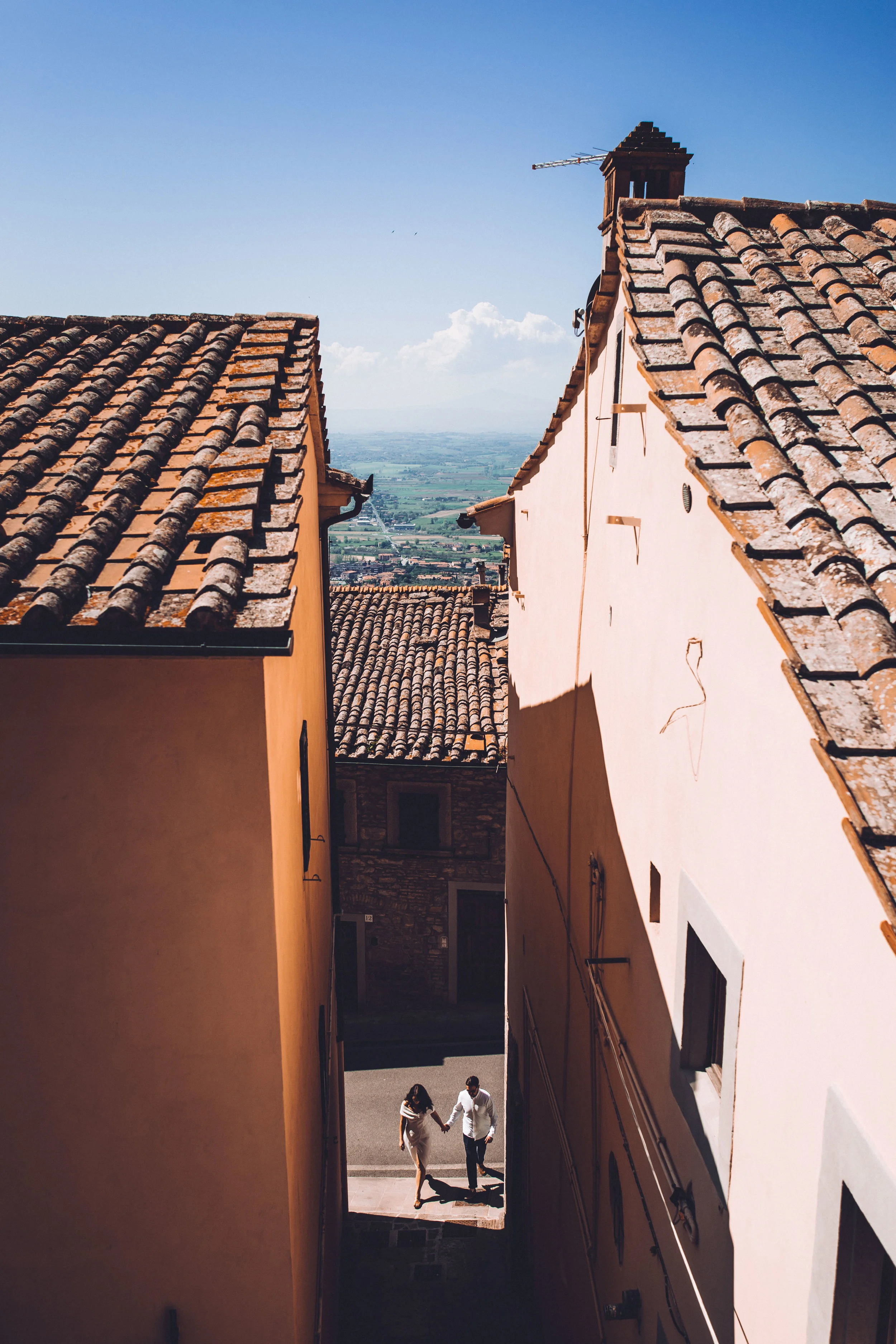 The streets of Cortona, Tuscany