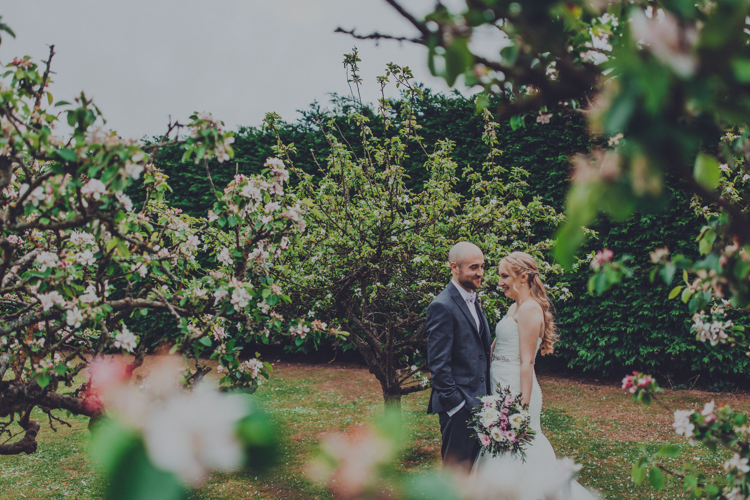 Bride and Groom in the blossom