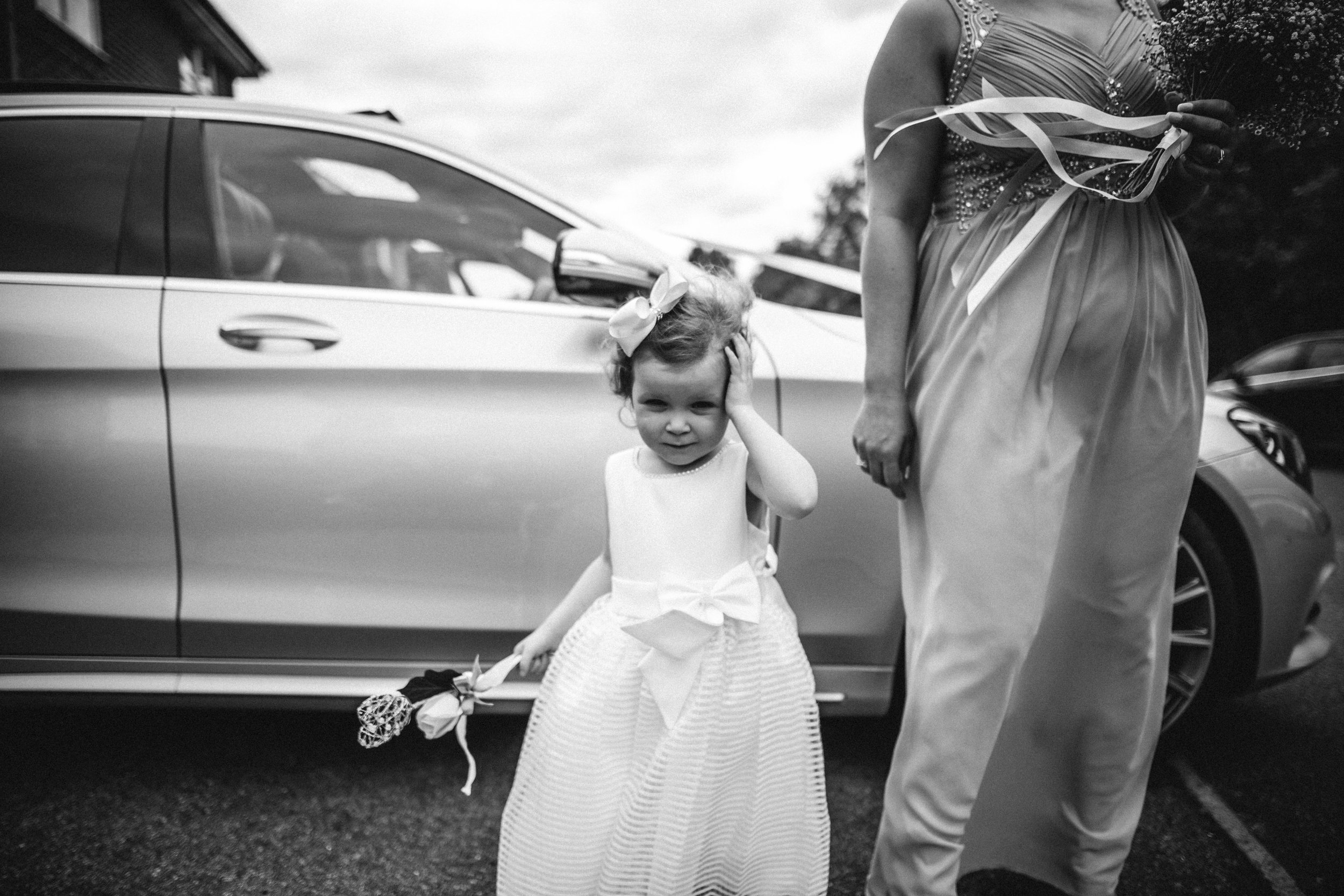 Nervous flower girl