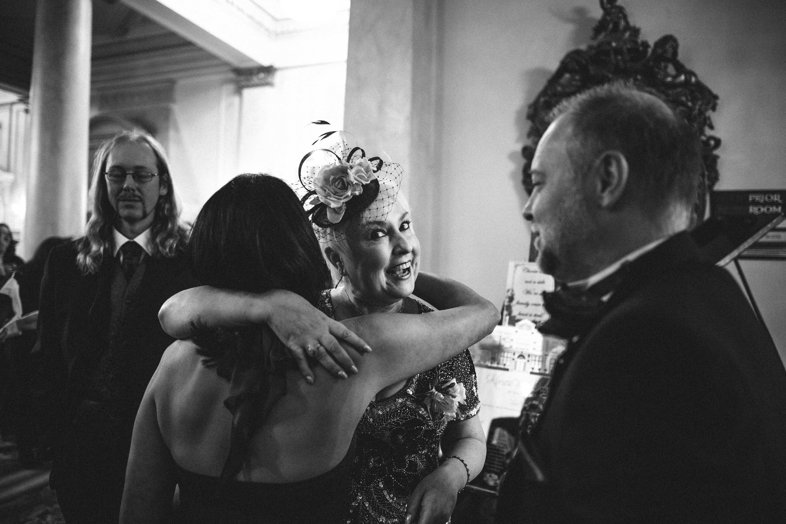 Happy mum at Down Hall Wedding