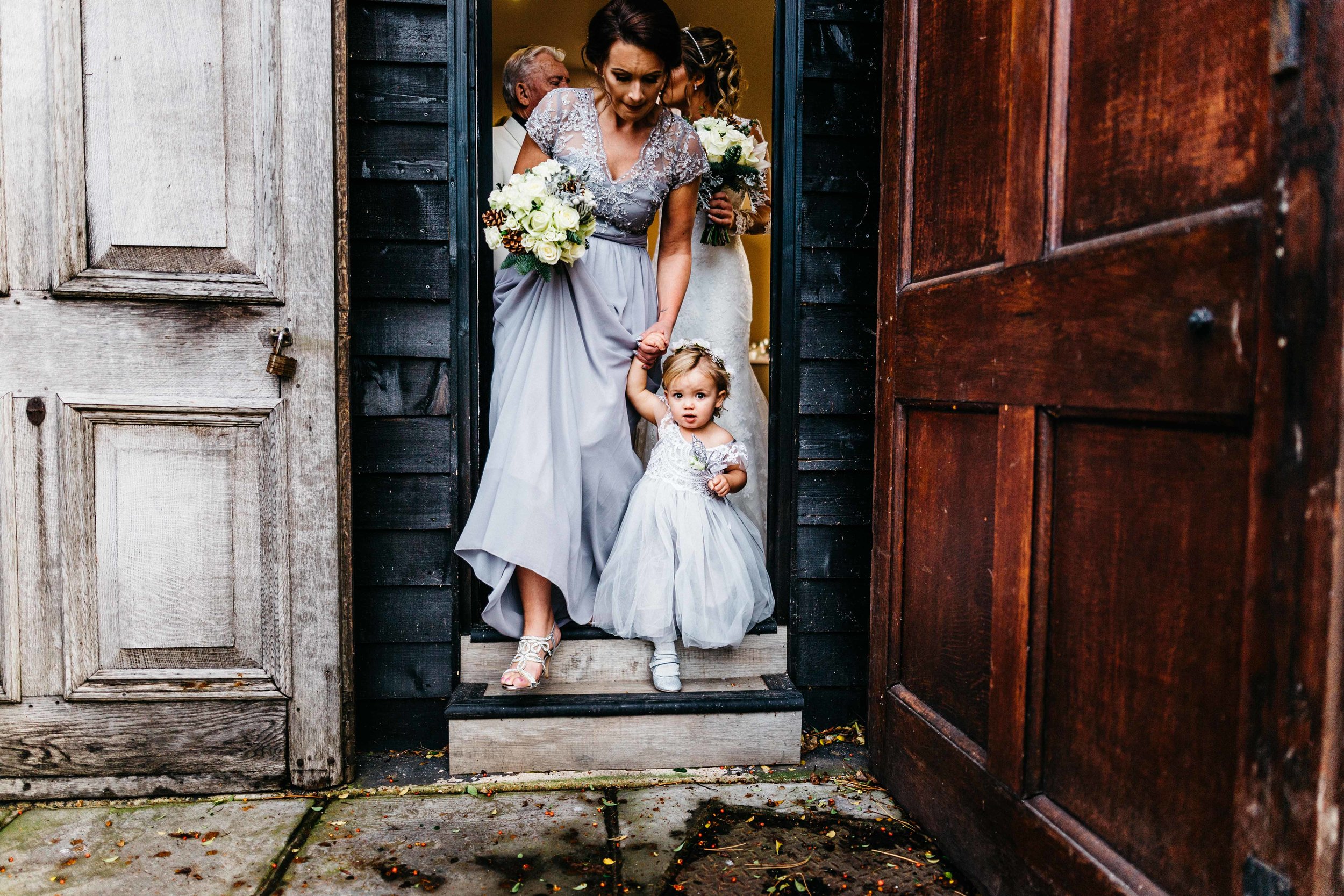 Show time for the flower girl at Winters Barns