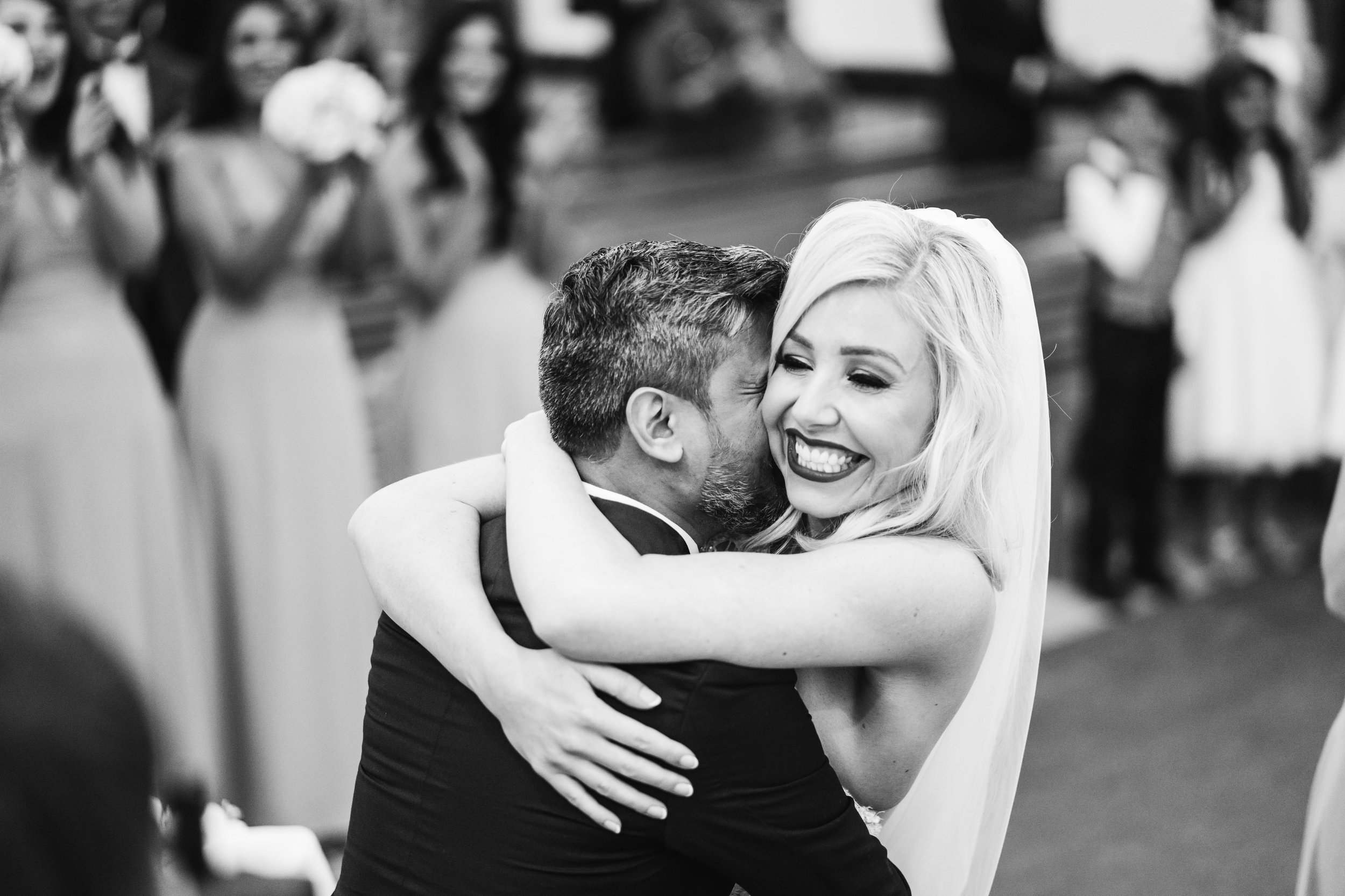 The bride and groom celebrate their marriage