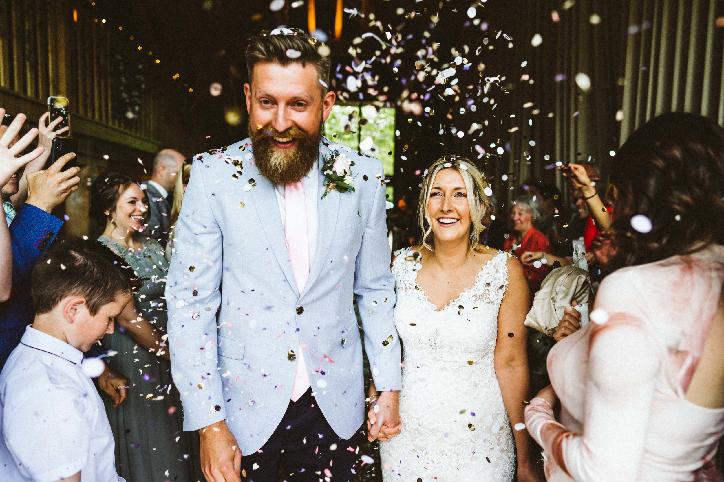 Awesome confetti at bury court barn
