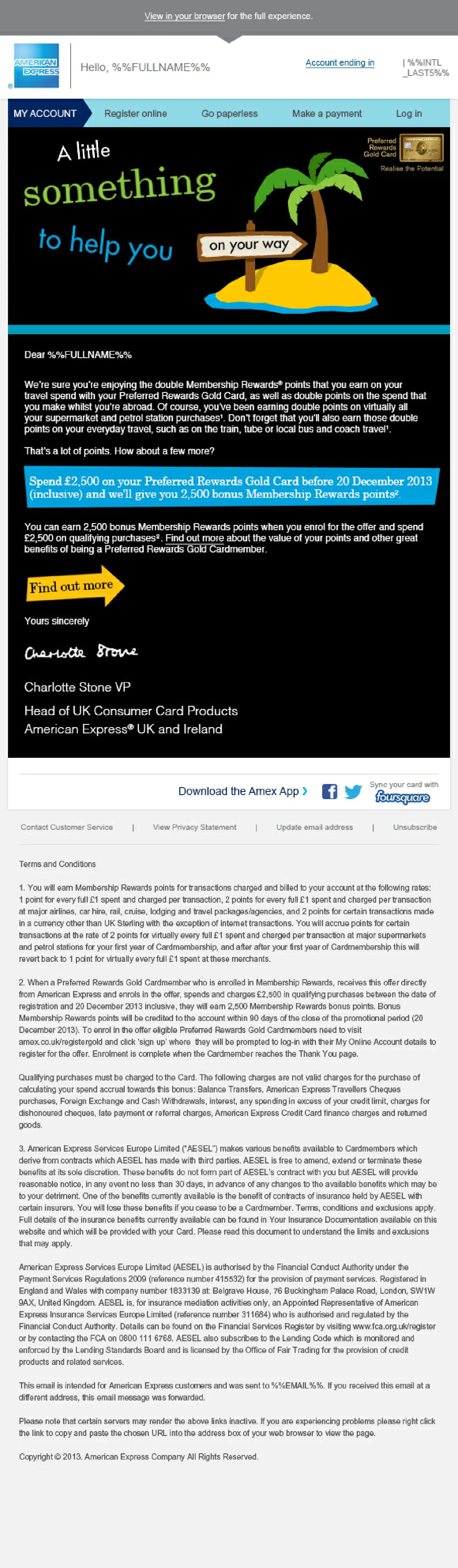 American Express customer email