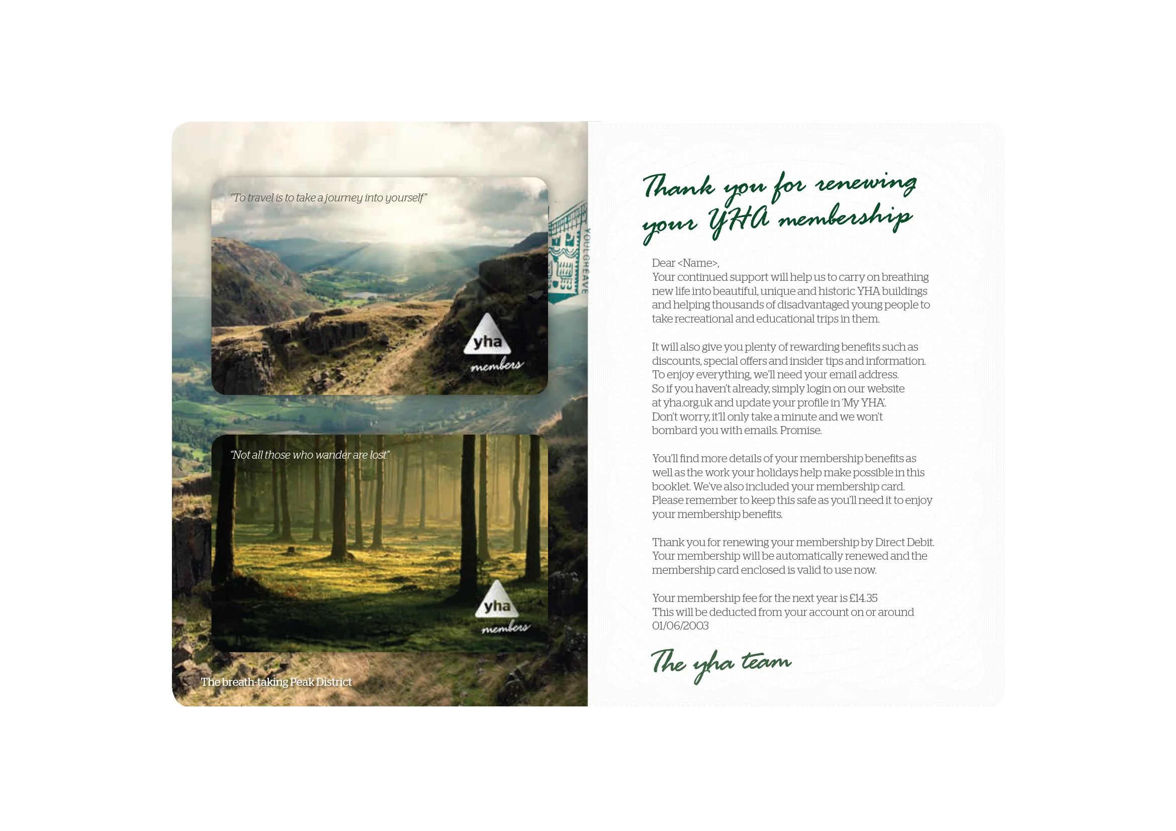 Welcome pack (renewal intro)