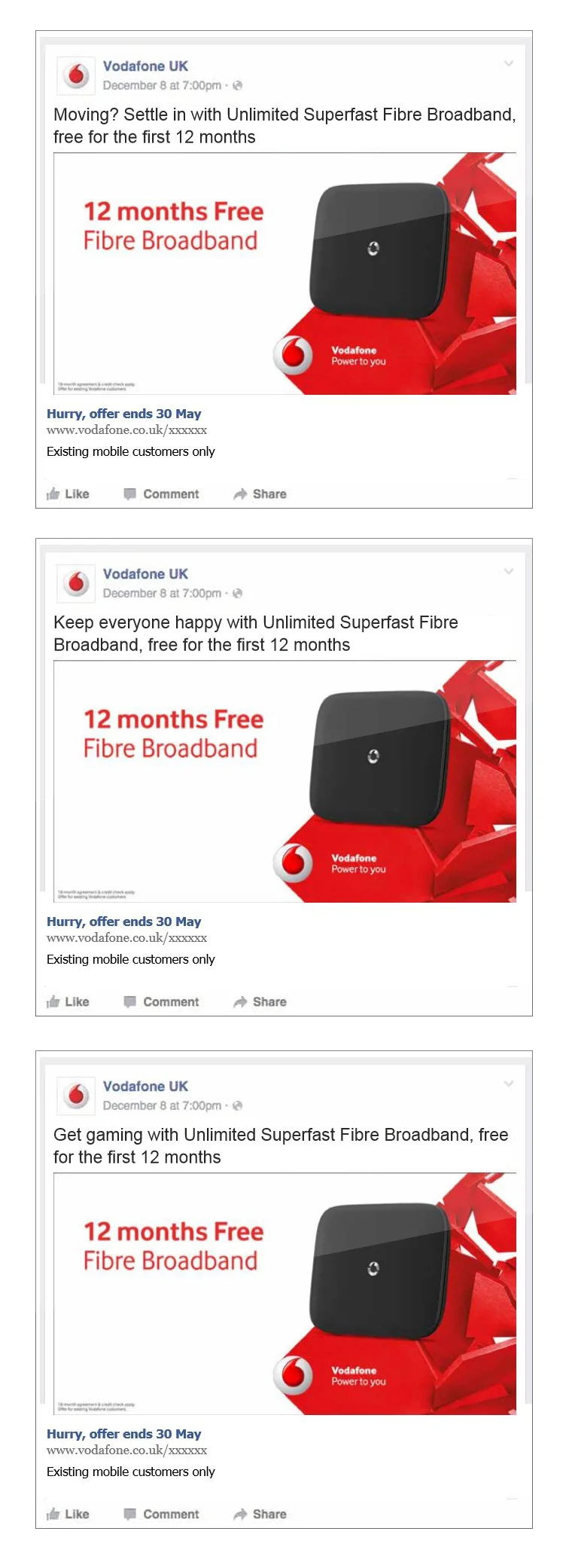 Facebook 'Free Broadband' posts