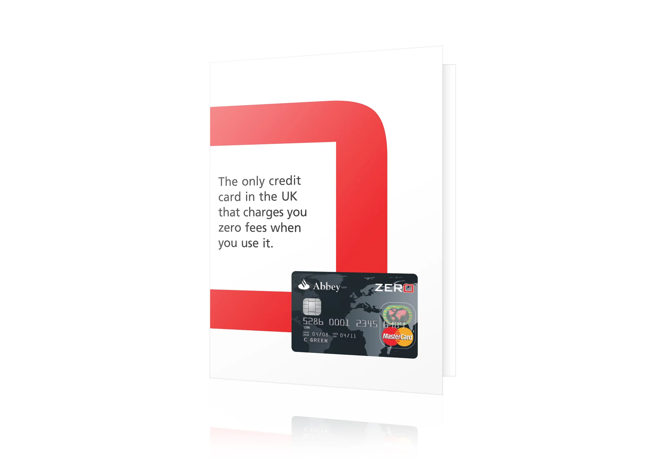 Zero Credit Card DM brochure (front)