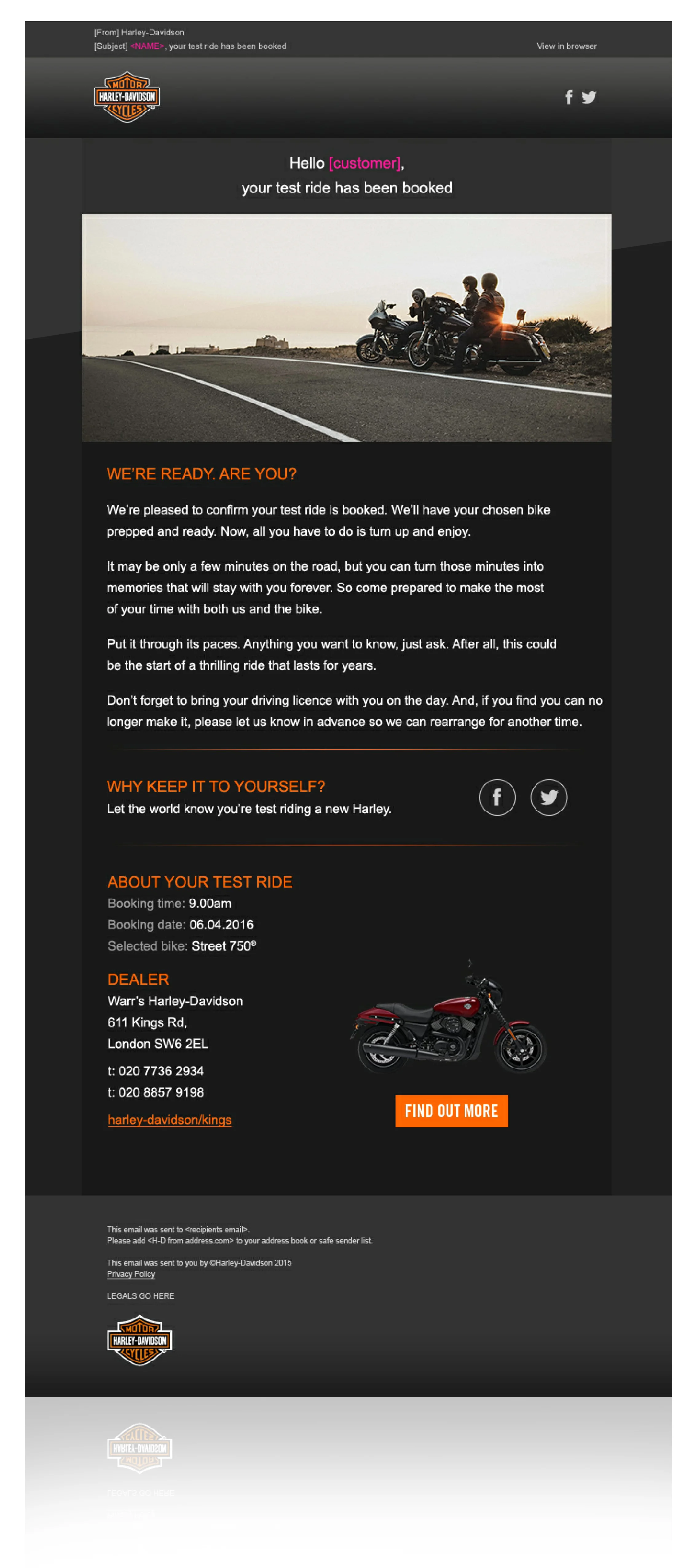 Confirmation email