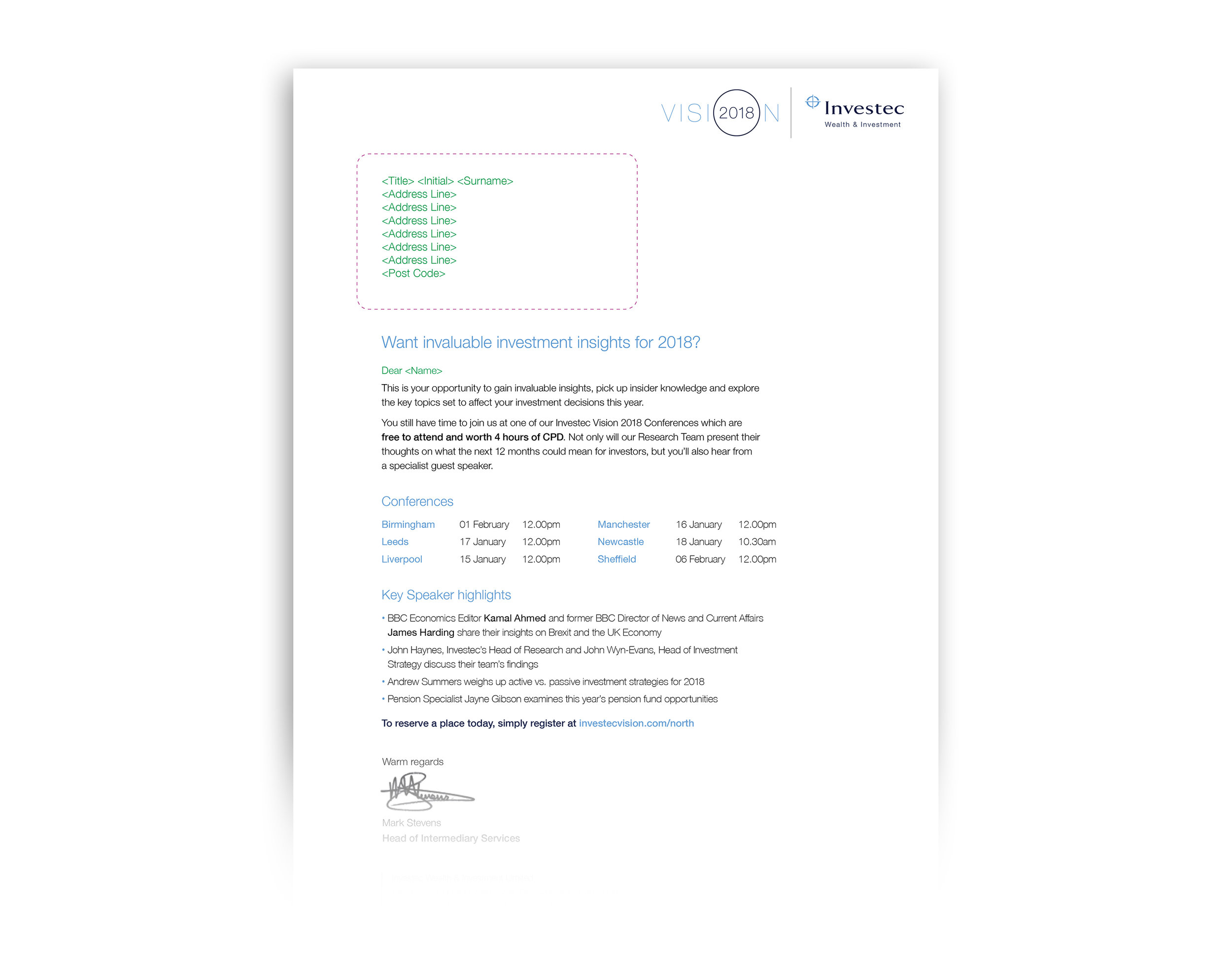 Vision 2018 invitation letter