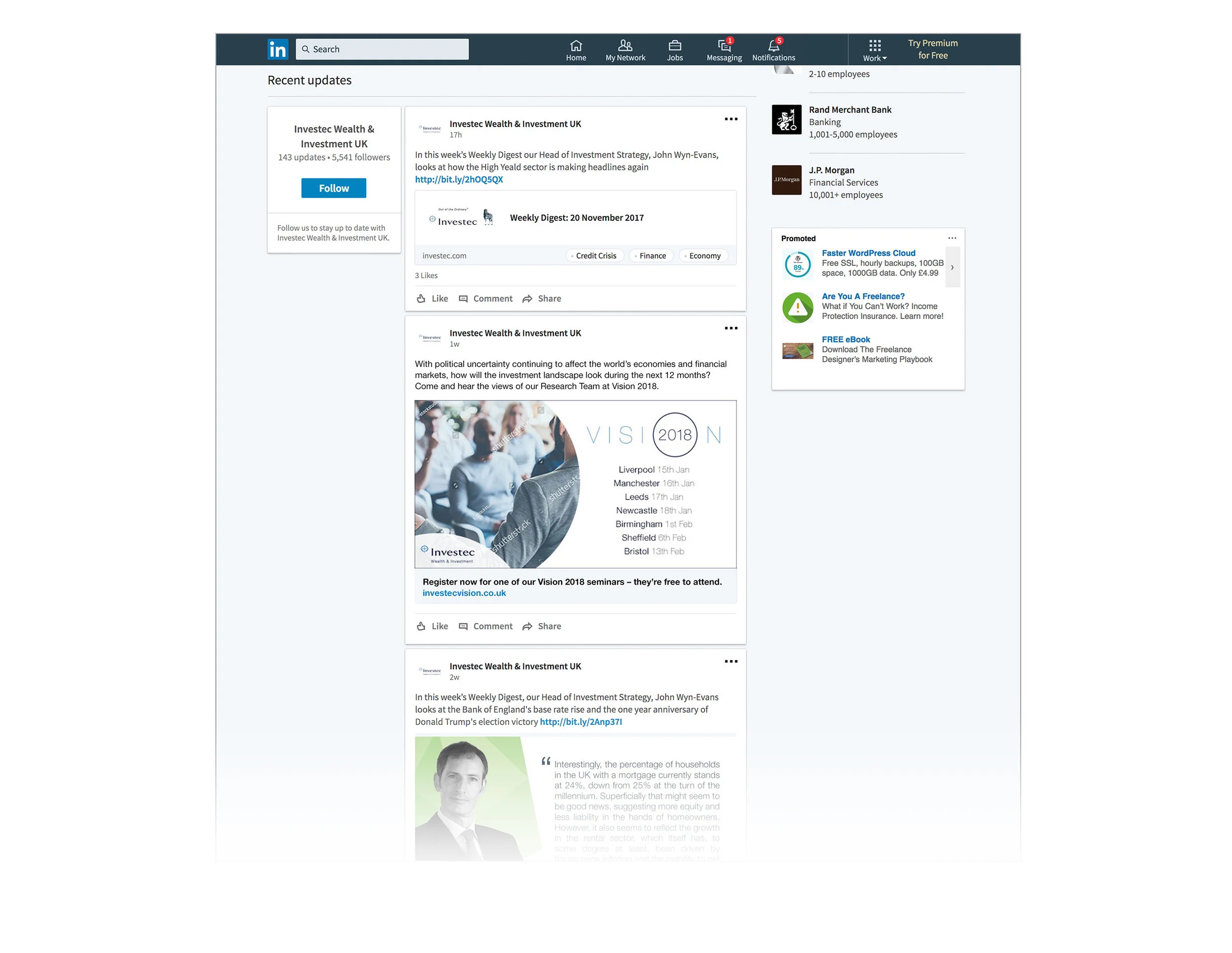 Vision 2018 LinkedIn post