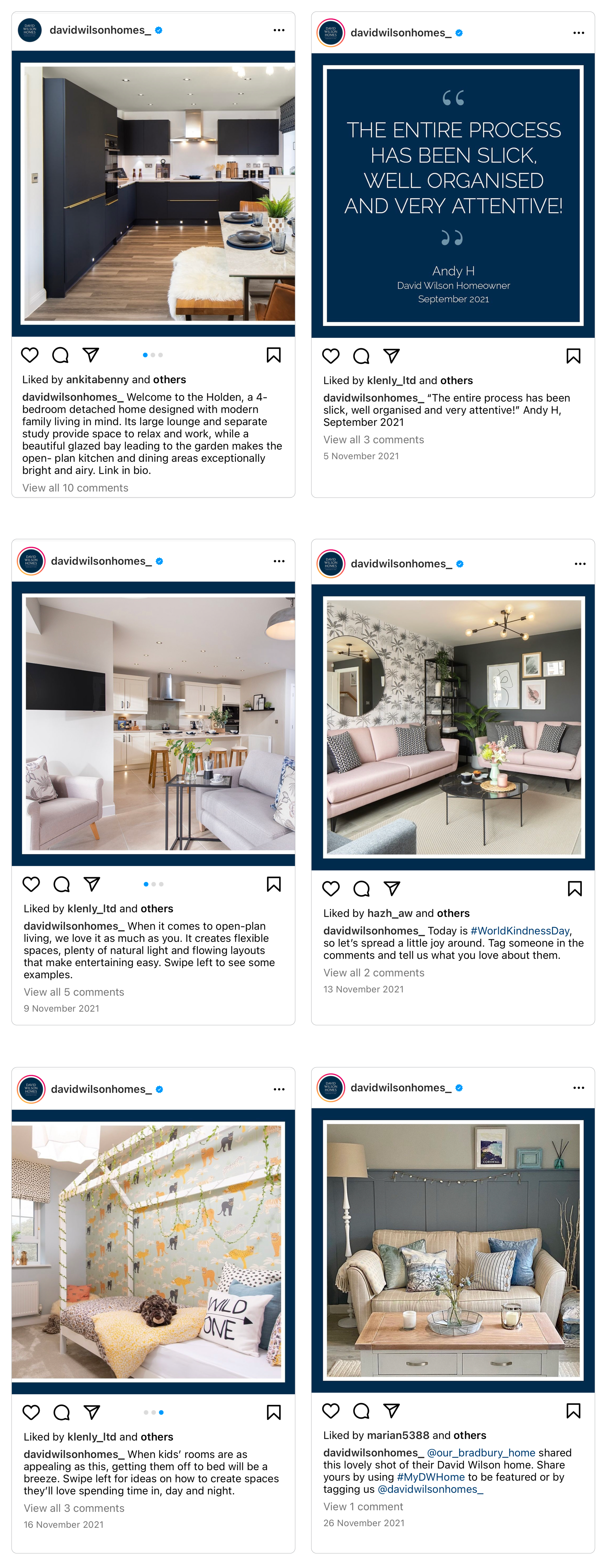 David Wilson Homes social posts