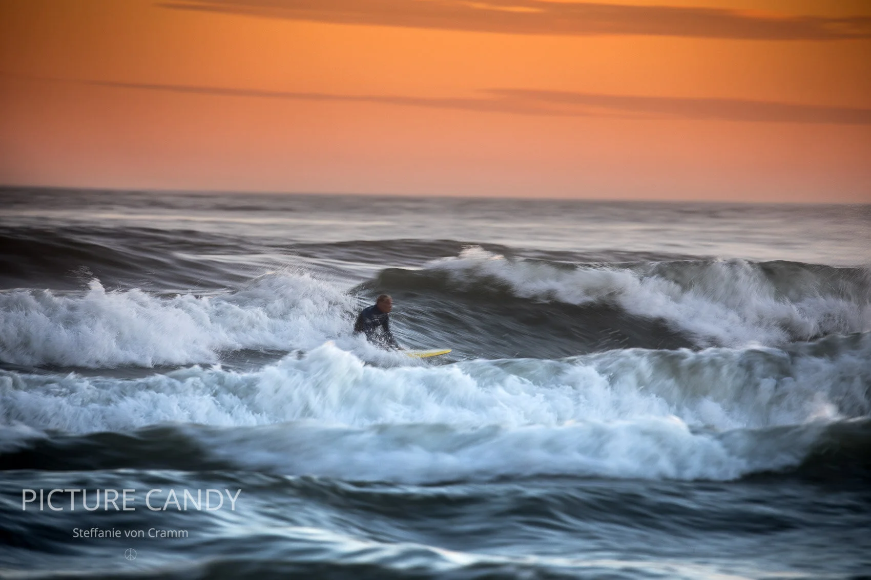 Fire in the sky surf, Montauk 2017