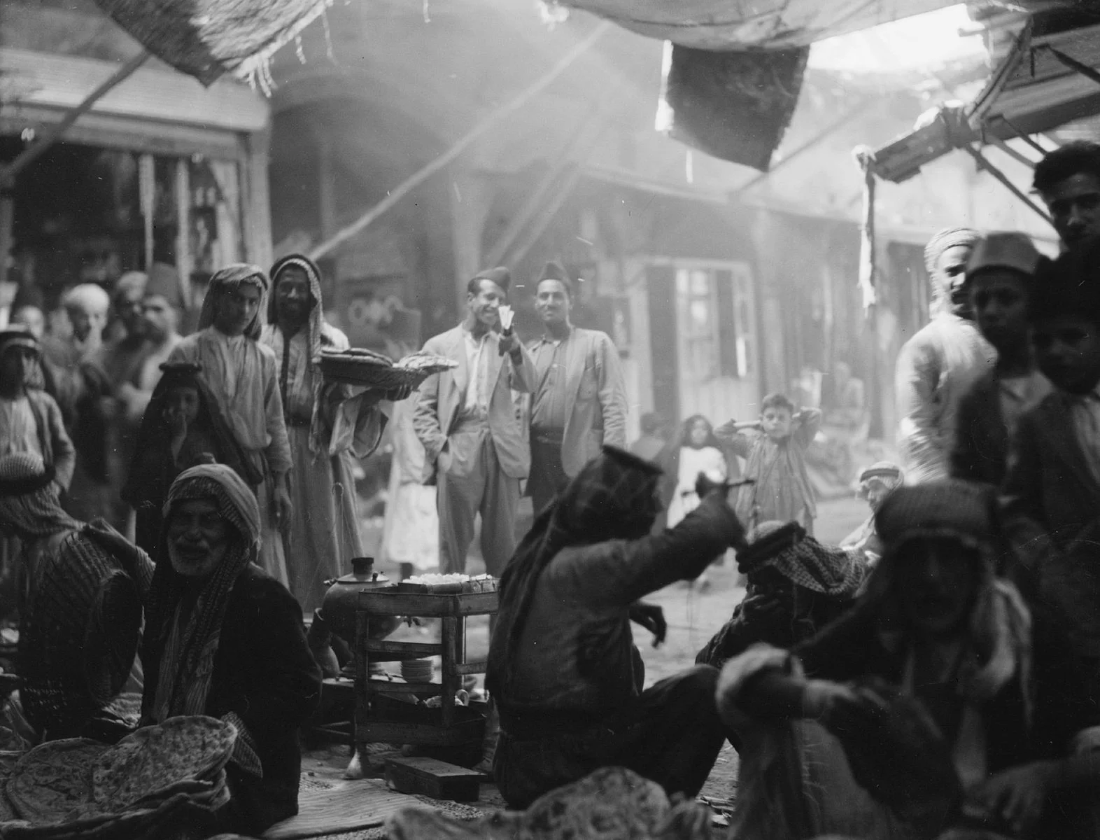 Iraqi market (Souk) in Mosul city, northern Iraq, between Sept. 26 and Oct. 12, 1932. G. Eric and Edith Matson Photograph Collection; Library of Congress LC-DIG-matpc-13267