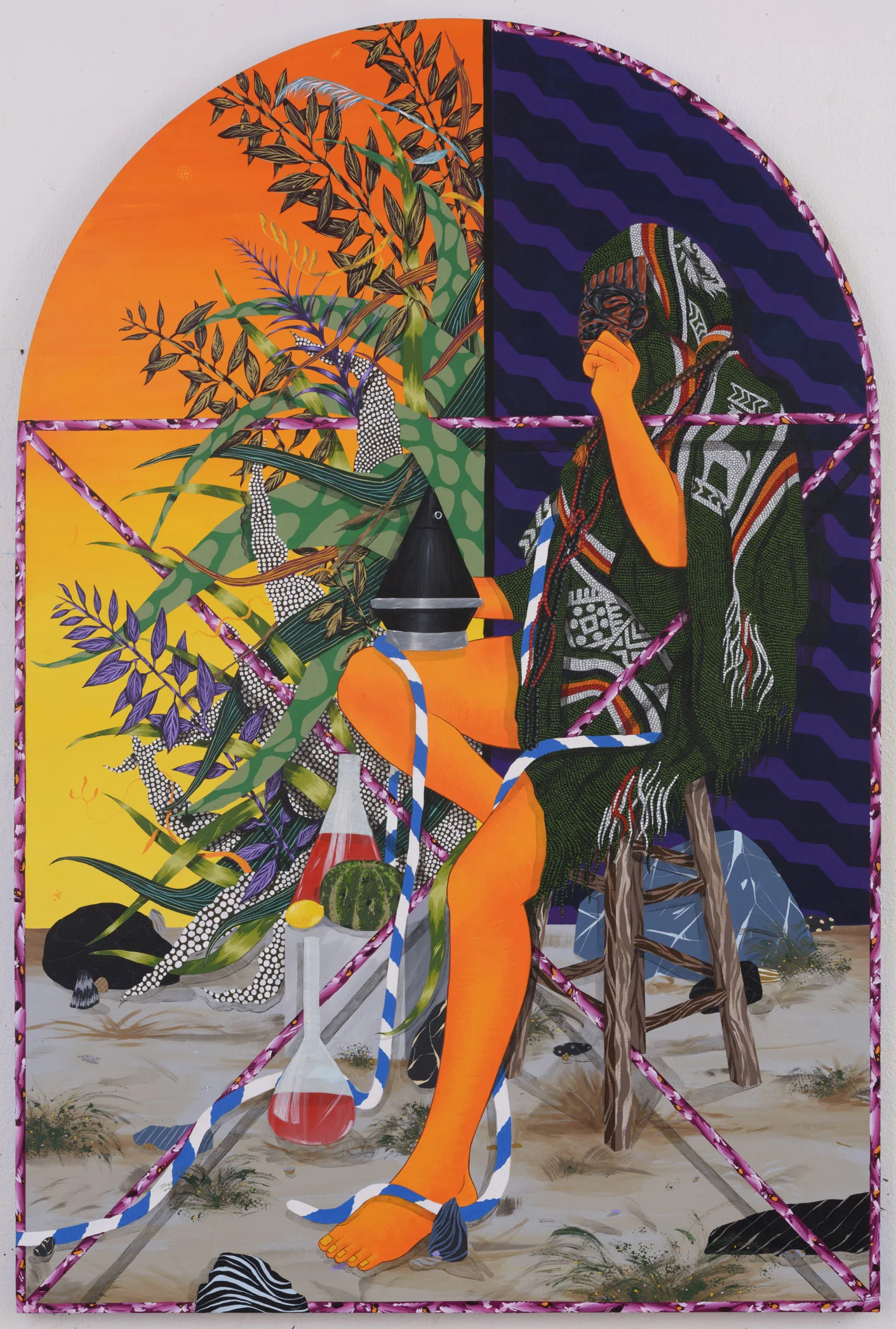 Amir H. Fallah, Genealogy , 2017. Acrylic on canvas, 72 x 48 inches.