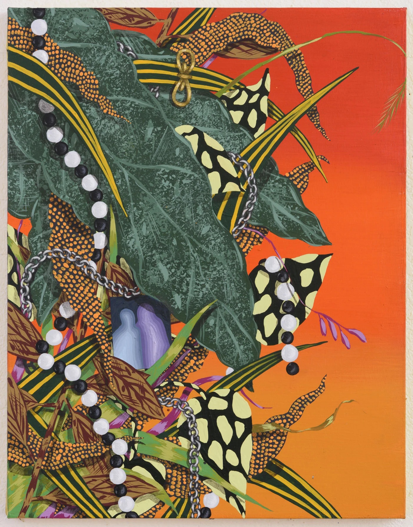 Amir H. Fallah, Follow the Sun , 2017. Acrylic on canvas, 18 x 14 inches.