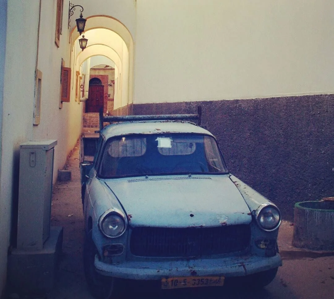 Blue Peugeot, Tripoli Old City, Libya, March 11, 2017. Mansour Alssager Photography.