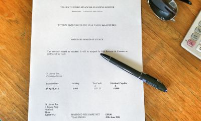 A dividend certificate, as spotted yesterday
