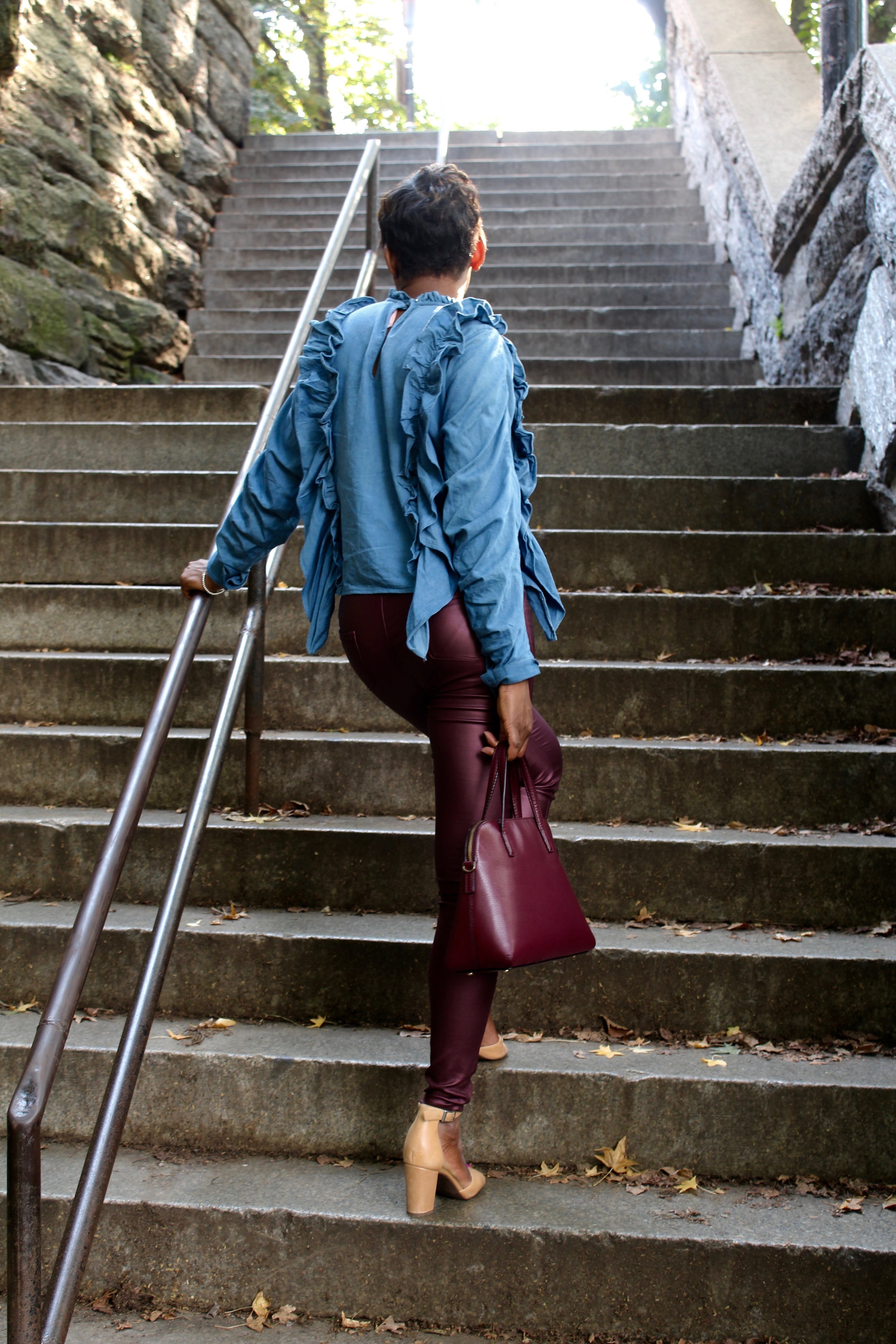 Fall Fashion: Burgundy Faux Leather Pants — Irie Chic