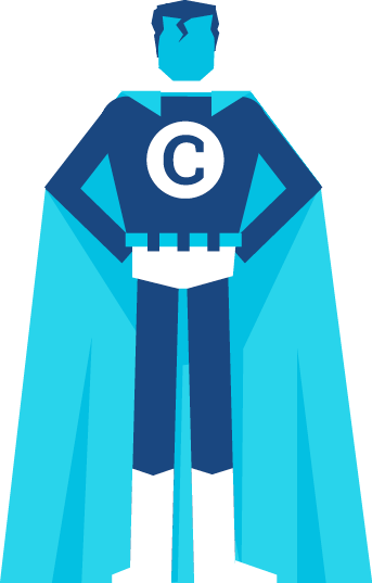 Illustration Superman mit Umhang, Competence für additiv pr von den sons of ipanema, Grafik Agentur aus Köln.