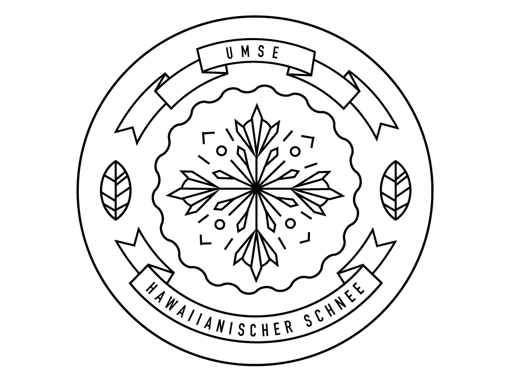 Logo für das Album "Hawaiianischer Schnee" von Umse. Gestaltung von den sons of ipanema aus Köln.