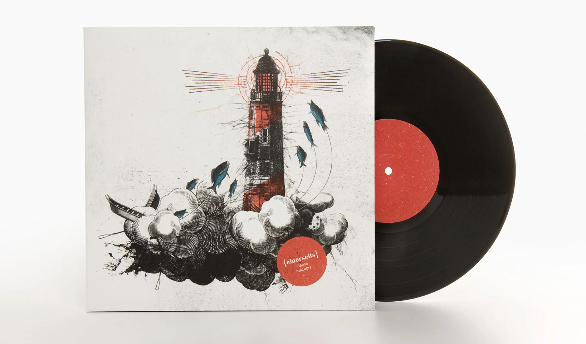 Die sons of ipanema aus Köln haben für die Trierer Band Danse Macabre ein Cover mit Leuchtturm illustriert und collagiert.
