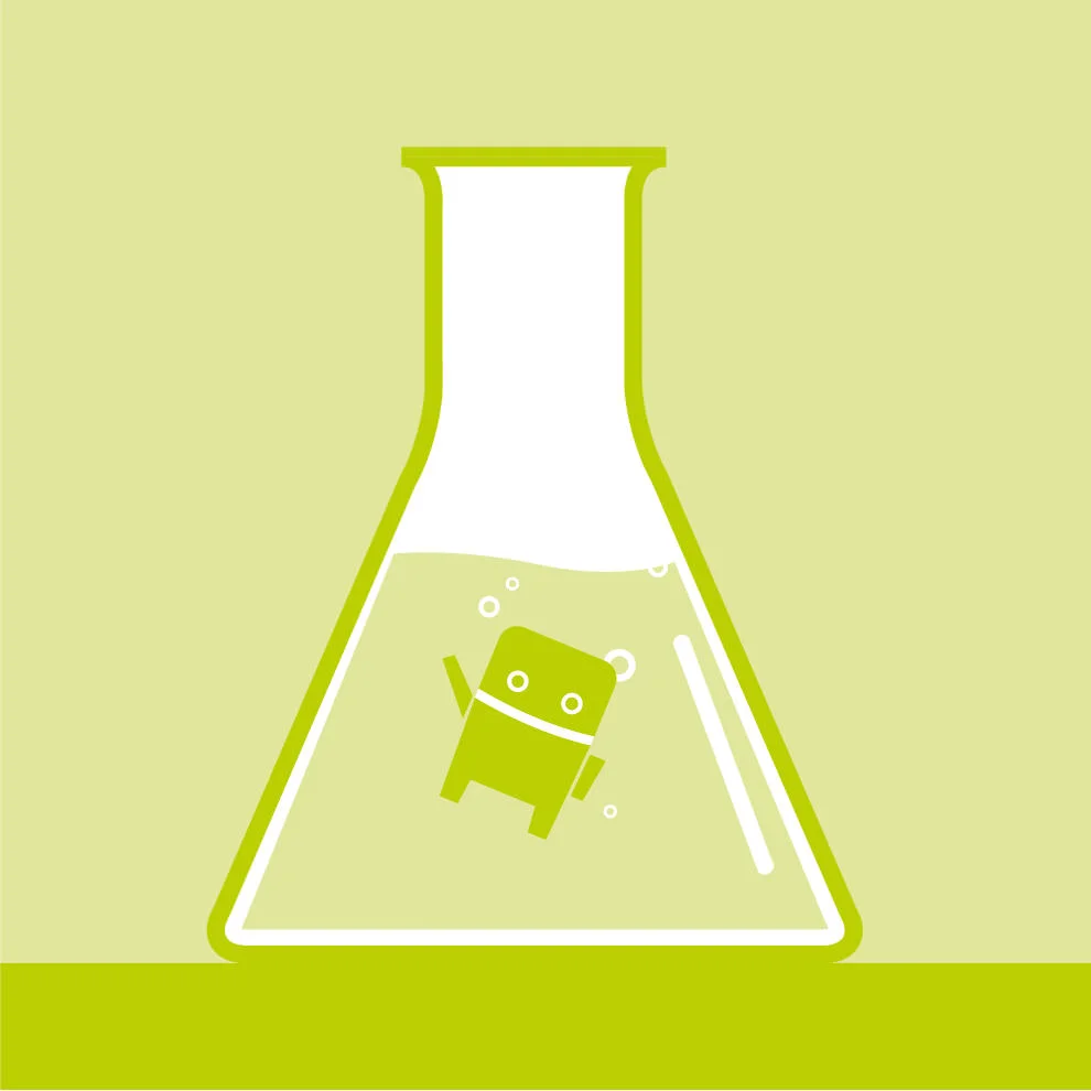 grüne Illustration mit Roboter für die RWTH in Aachen von den sons of ipanema
