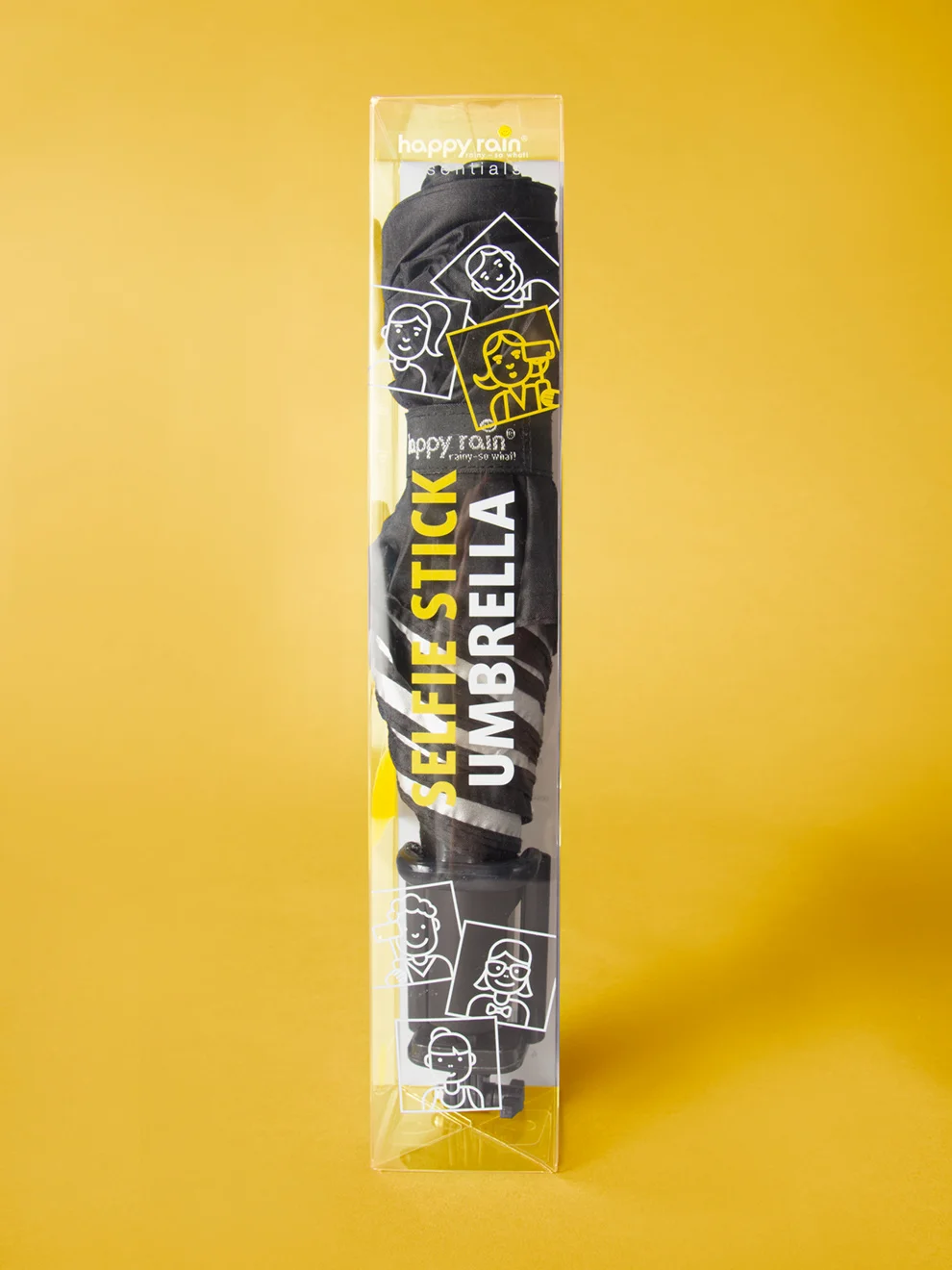 Selfie Stick Umbrealla Verpackung in Gelb; Design von der Designagentur sons of ipanema aus Köln