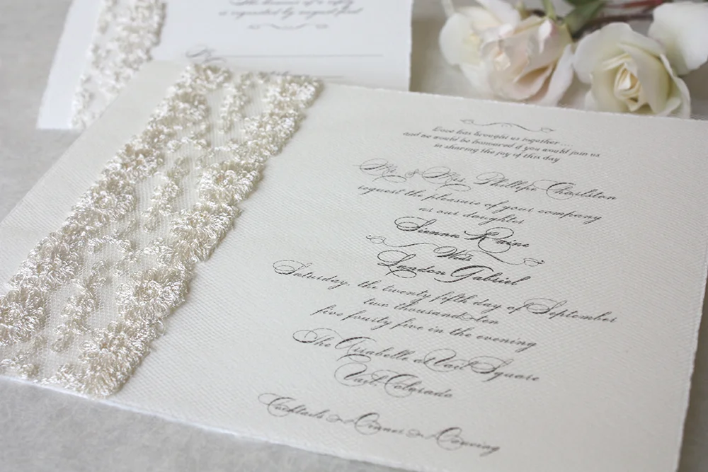 papermelange.com | Vintage Lace Wedding Invitations | Paper Melange Custom Event Stationery | Exclusive Invites For Weddings and Events