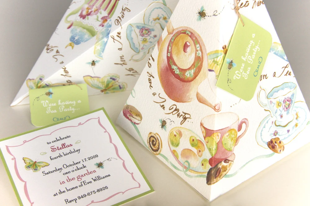 papermelange.com | Invitations for Celebrations and Birthday Parties | Paper Melange Exclusive Invitations | Tea Party Invitation