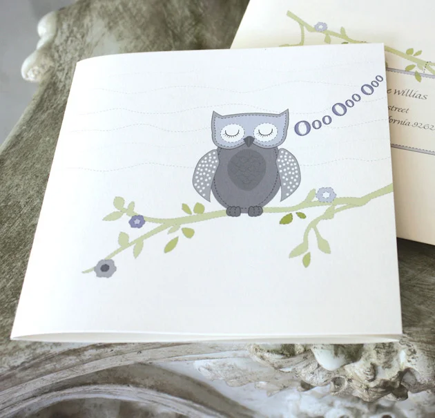 papermelange.com | Invitations for Celebrations and Birthday Parties | Paper Melange Exclusive Invitations | Owl Invitation