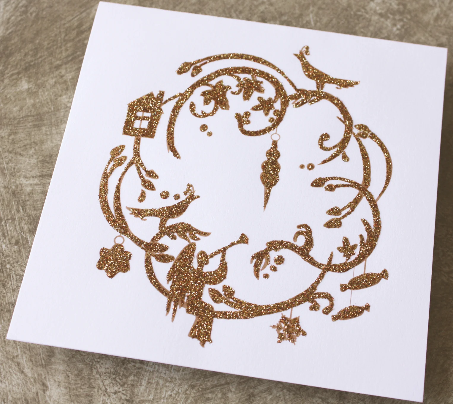 papermelange.com | Christmas Wreath Story Card | Seasonal Stationery and Invitations | Paper Melange
