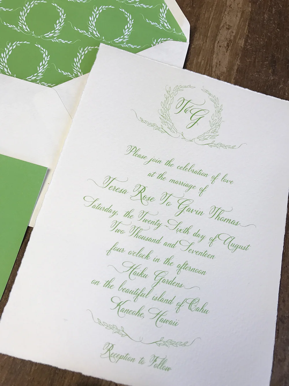 Oahu Wedding Invitation — Paper Melange