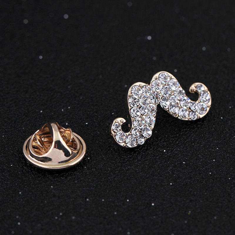 Custom Mustache Pin Hat/Lapel (Stones)