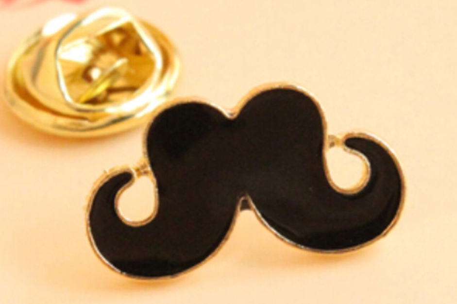 Mustache Lapel/Hat Pin (Black)