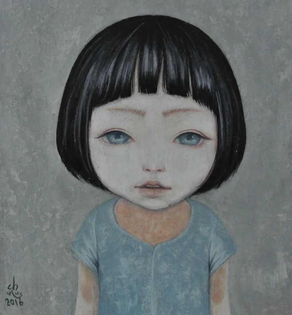 Gouache, aquarelle & acrylique sur toile - 16 x 18,5 cm