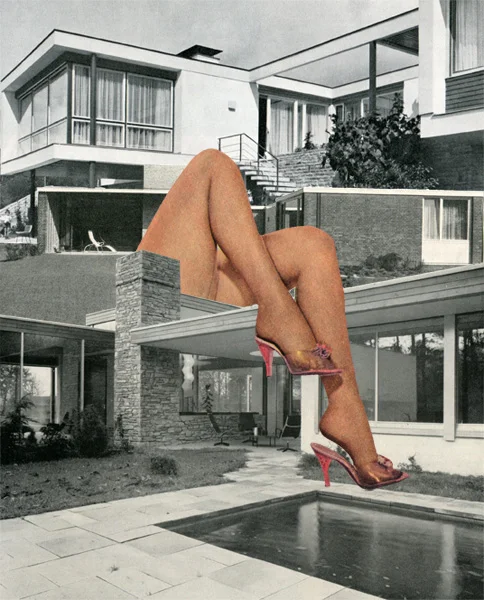 House of fun - Collage sur papier - 25 x 30 cm 