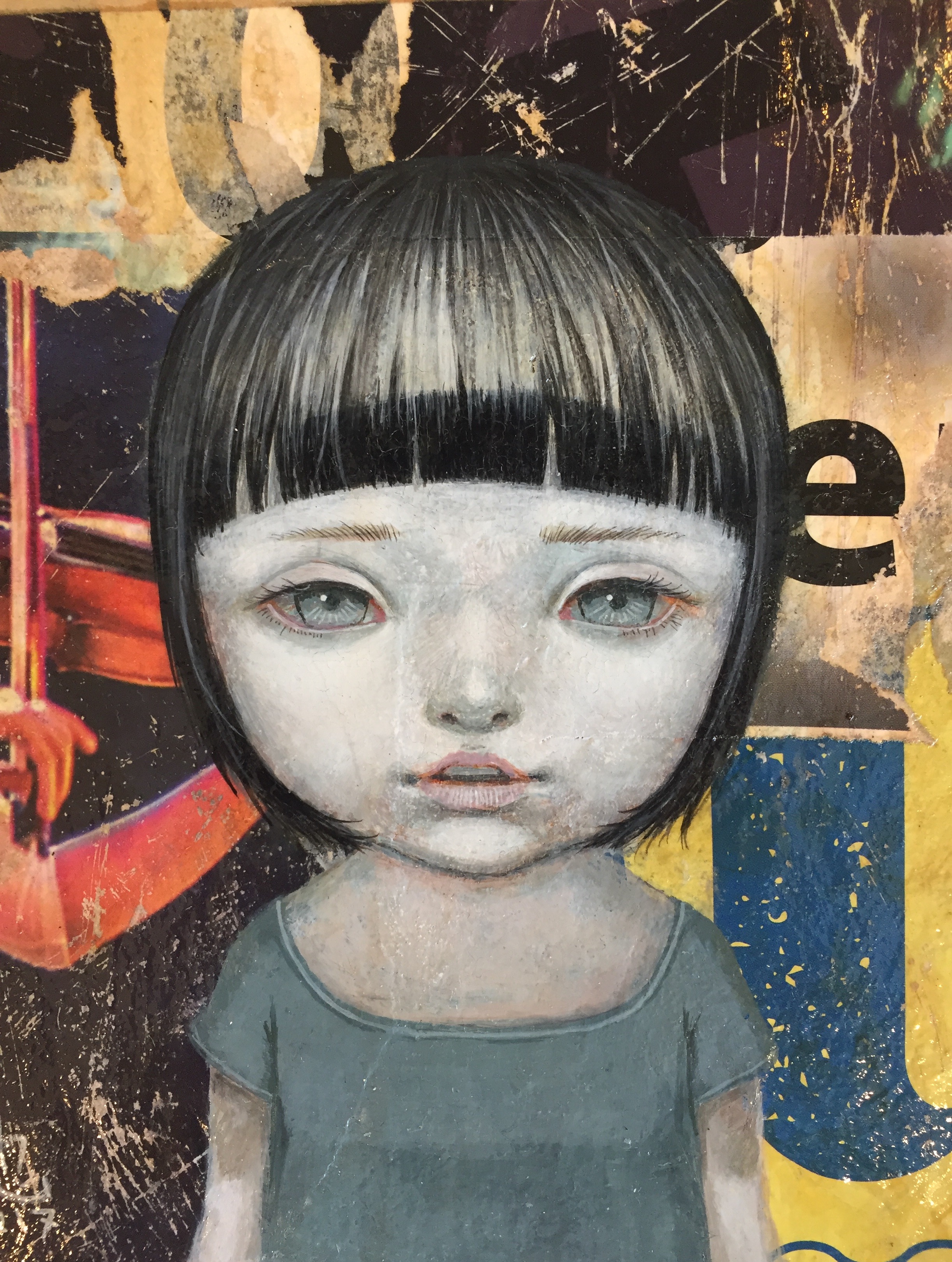 Gouache, aquarelle & acrylique sur toile - 16 x 18,5 cm