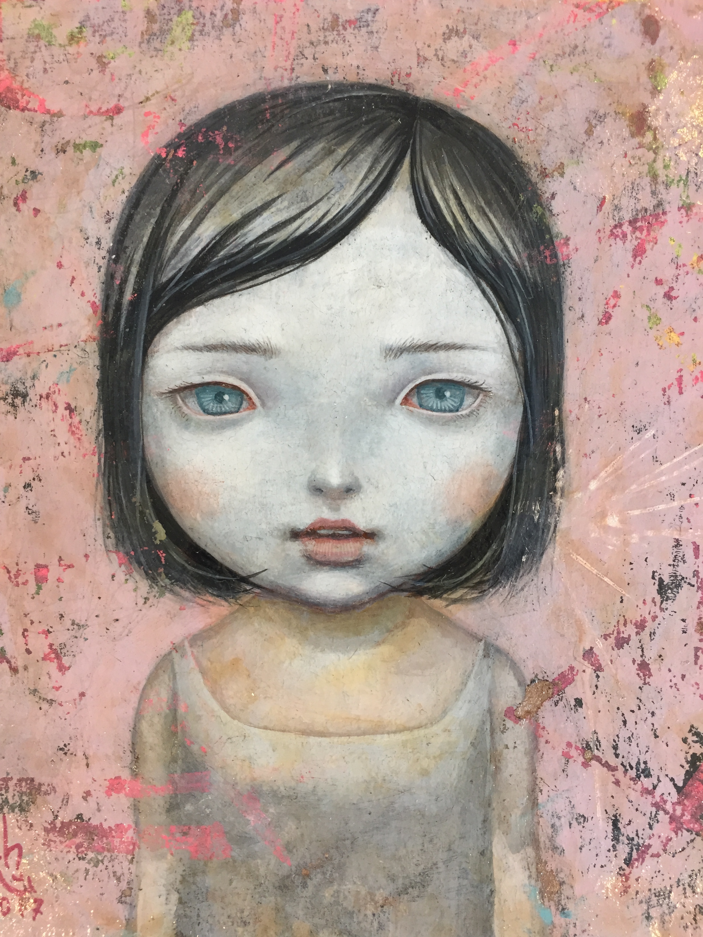 Gouache, aquarelle & acrylique sur toile - 16 x 18,5 cm