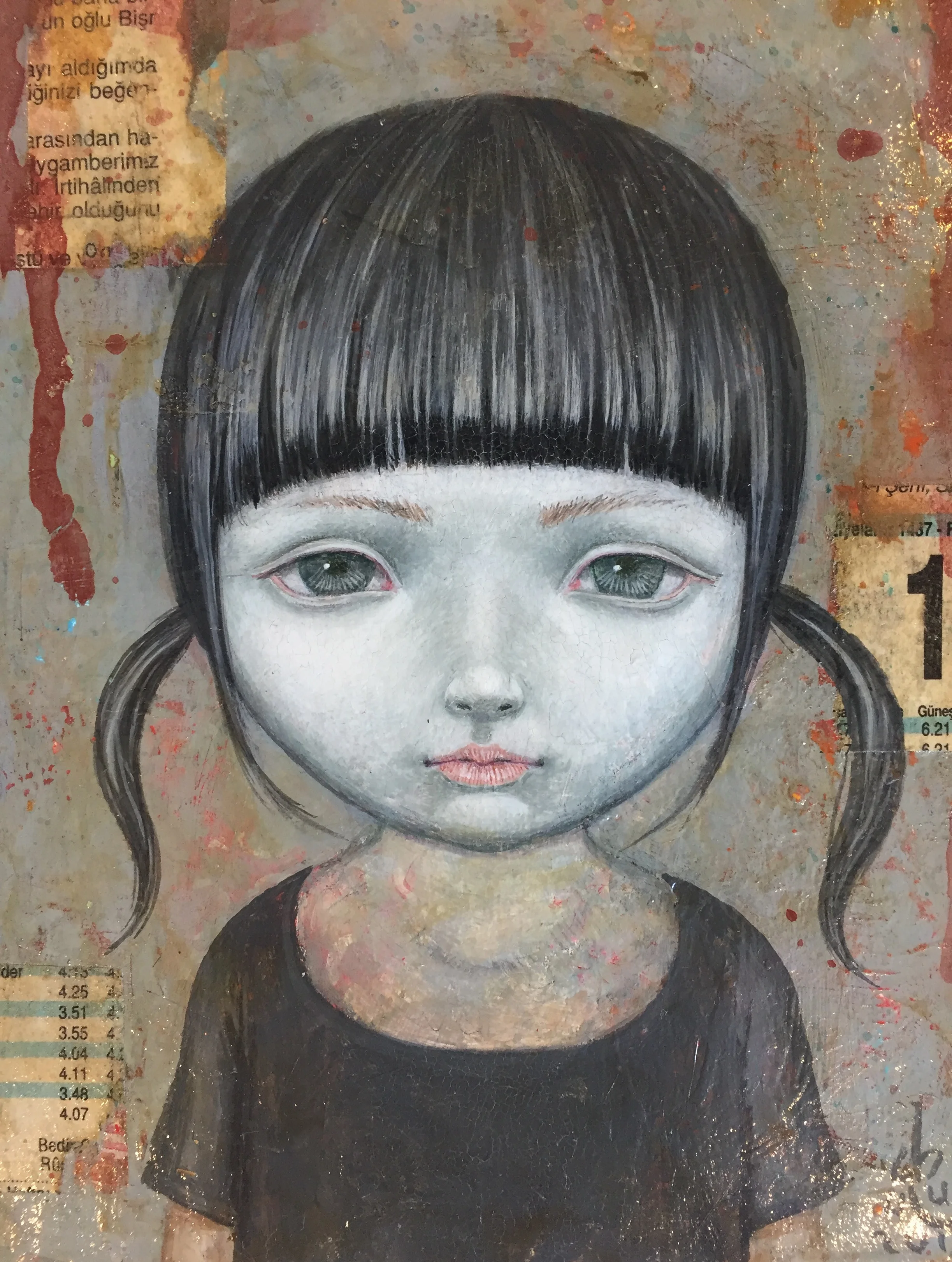 Gouache, aquarelle & acrylique sur toile - 16 x 18,5 cm