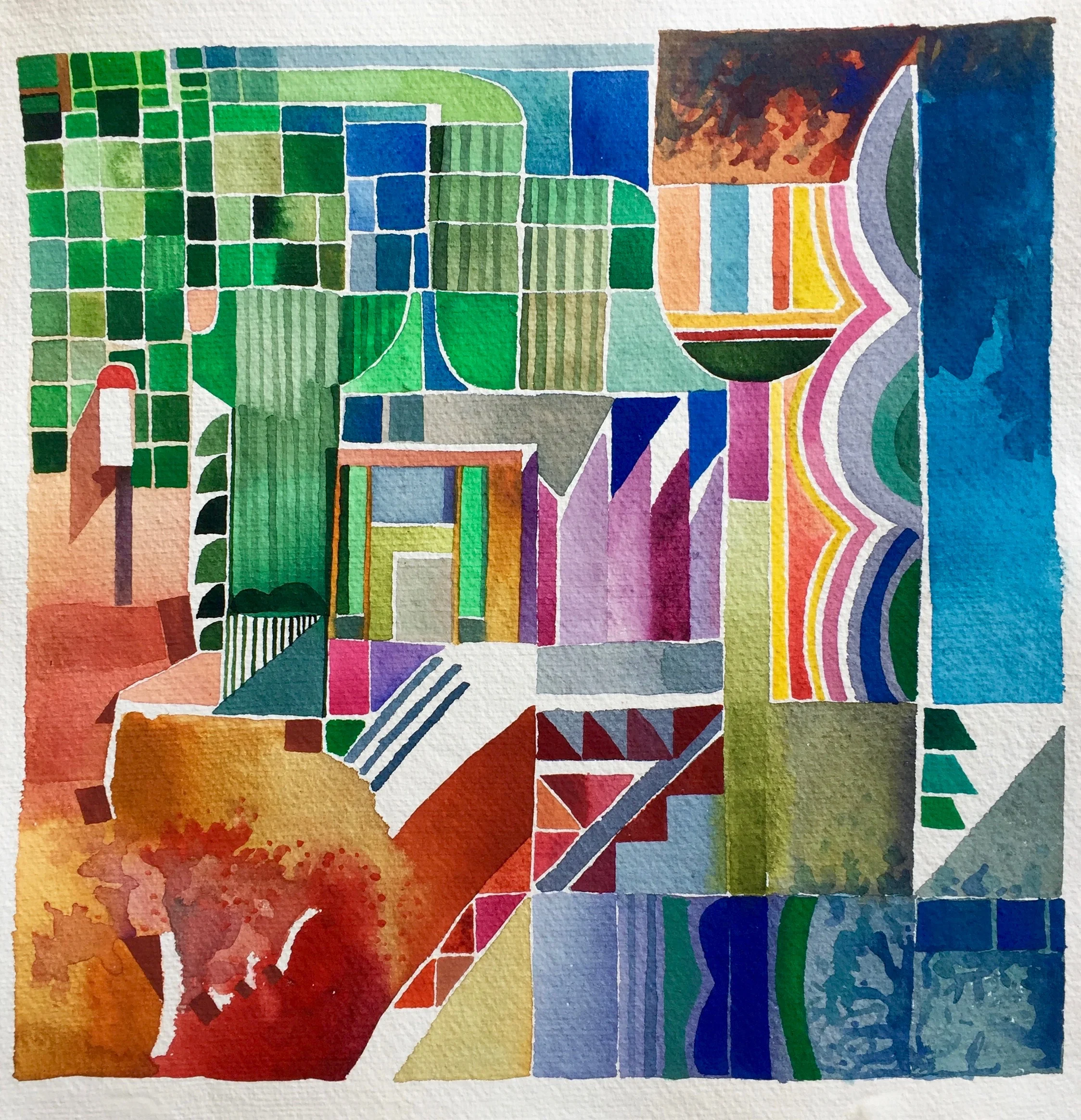 Aquarel op papier - 30 x 30 cm