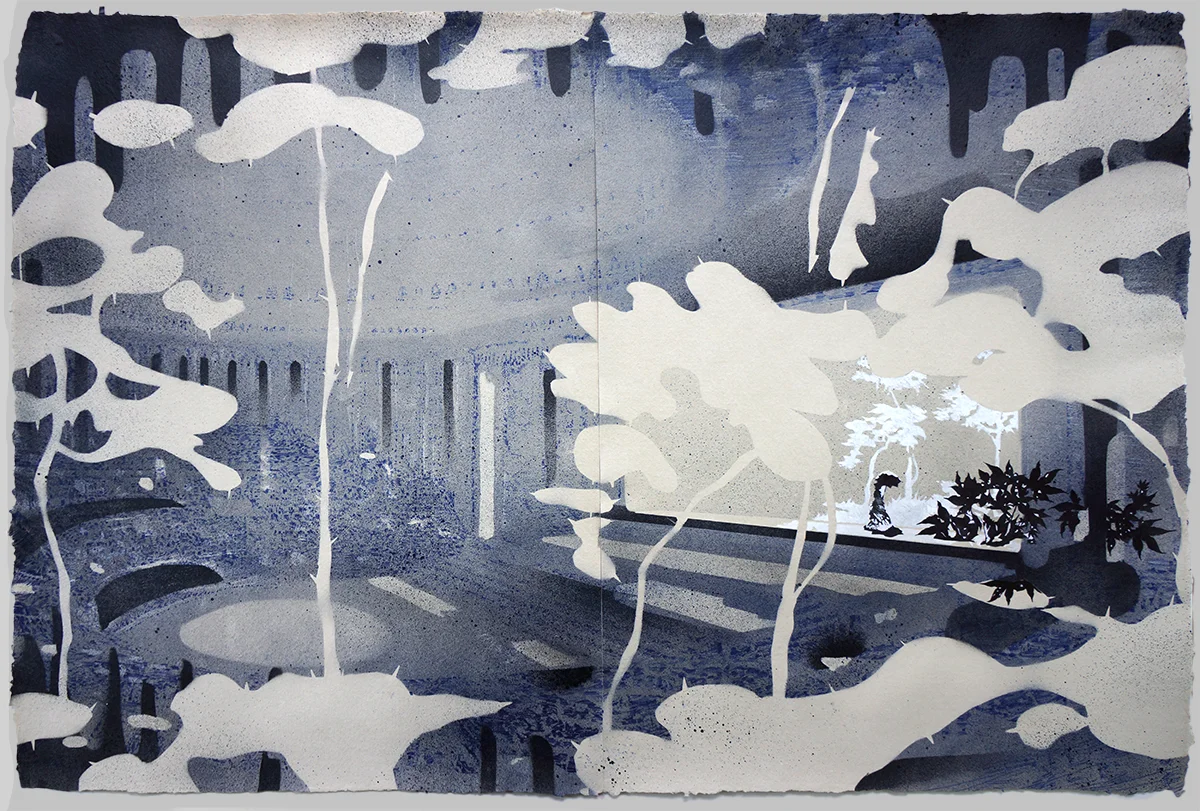 Opera_house#26 (After Hans Poelzig Grosses Schauspielhaus) - Pencil, ink, watercolors & acrylic on paper - 68 x 99,5 cm
