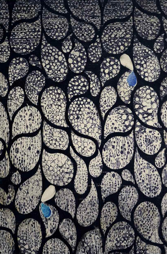 waterscopie#3 - 2018 - Pencil, ink and acrylic on paper stuck on wood - 19,3 x 28 cm