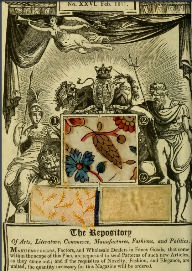 Samples of chintz produced for the Prince of Wales added to Harding adverts