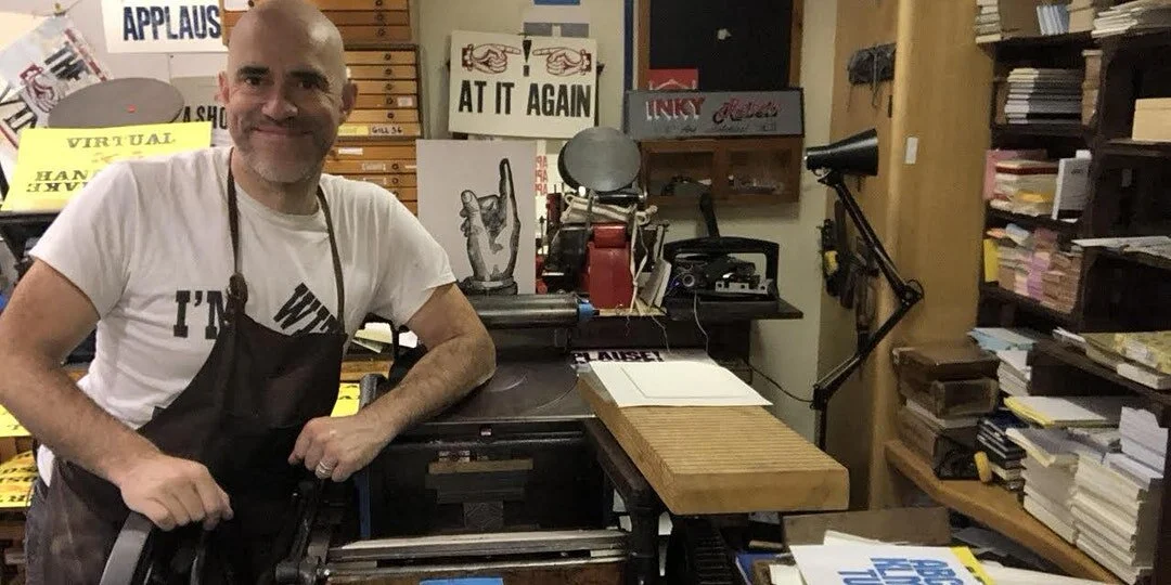 Vintage Christmas Card Letterpress Printing