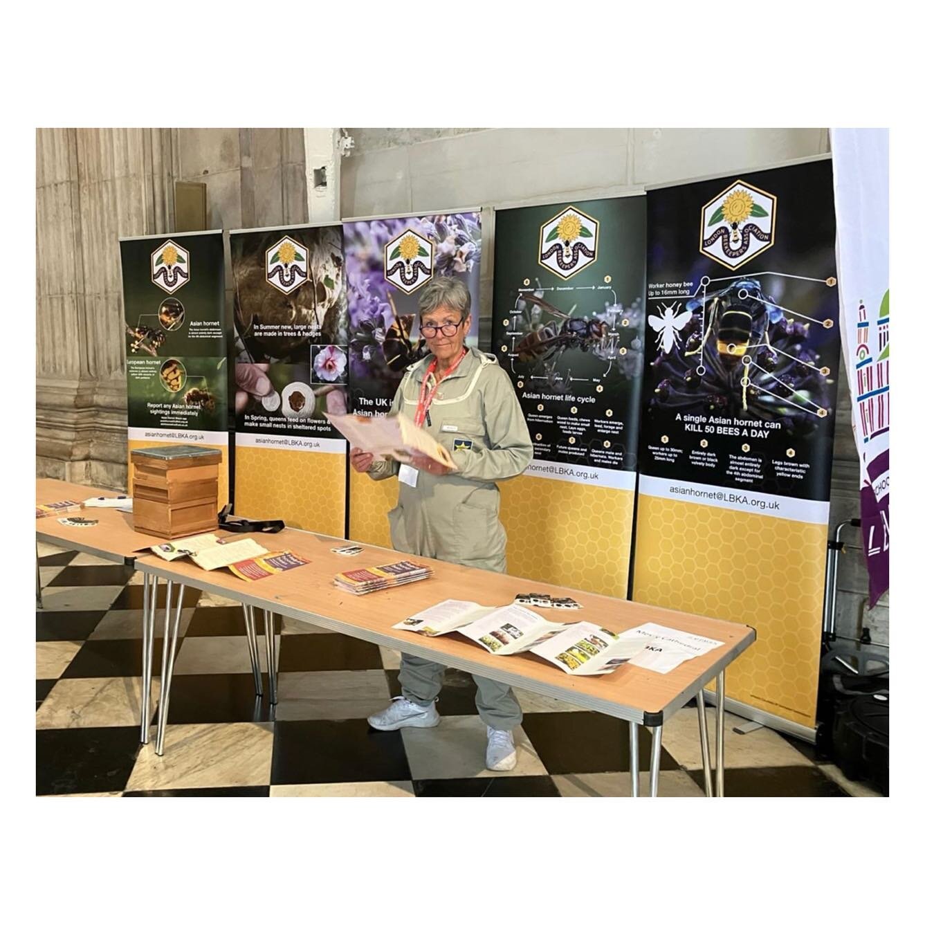 This is Annie who looks after the bees at Bell House and is on the committee for @londonbeekeepersassociation. Annie recently attended a &lsquo;Messy Cathedral&rsquo; day at @stpaulscathedrallondon to alert people to the threat to all pollinators fro